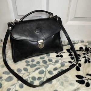 𝅺THE Trend Vintage Black Leather Handbag Purse